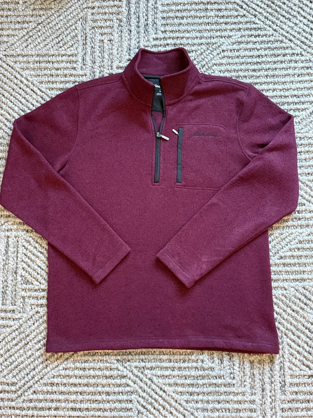 Eddie Bauer Men's Zip-Neck Fleece Pullover - Wine